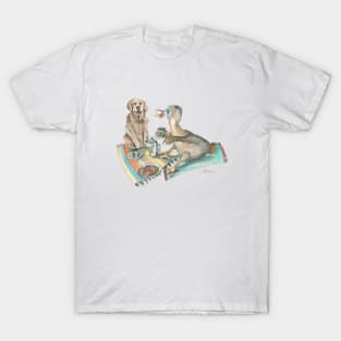 Dodo and dog tea party mug teeshirt, card, sticker apparel T-Shirt